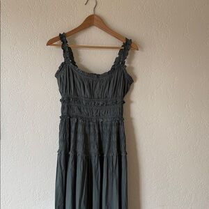 Doen 🧜‍♀️ Marianne shirred organic cotton-poplin midi dress 🪸 sz med